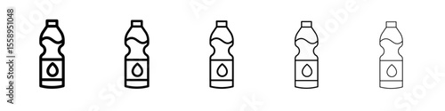 water bottle icon vector thin outline style sign