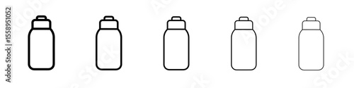 water bottle icon vector thin outline style sign