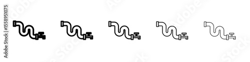 Water supply icon vector thin outline style sign