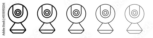 web cam icon vector thin outline style sign