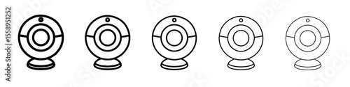 web cam icon vector thin outline style sign