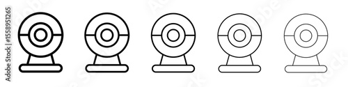 web cam icon vector thin outline style sign