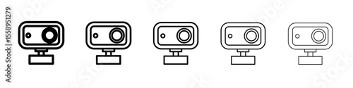 web cam icon vector thin outline style sign