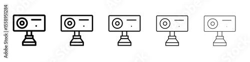 web cam icon vector thin outline style sign