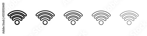 wifi icon vector thin outline style sign