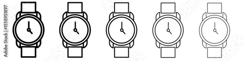 wristwatch icon vector thin outline style sign