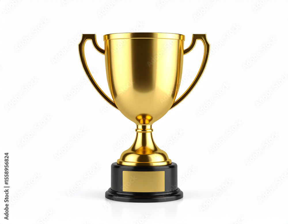 Gold trophy mock up isolated on white background Gold trophy mock up isolated on white background