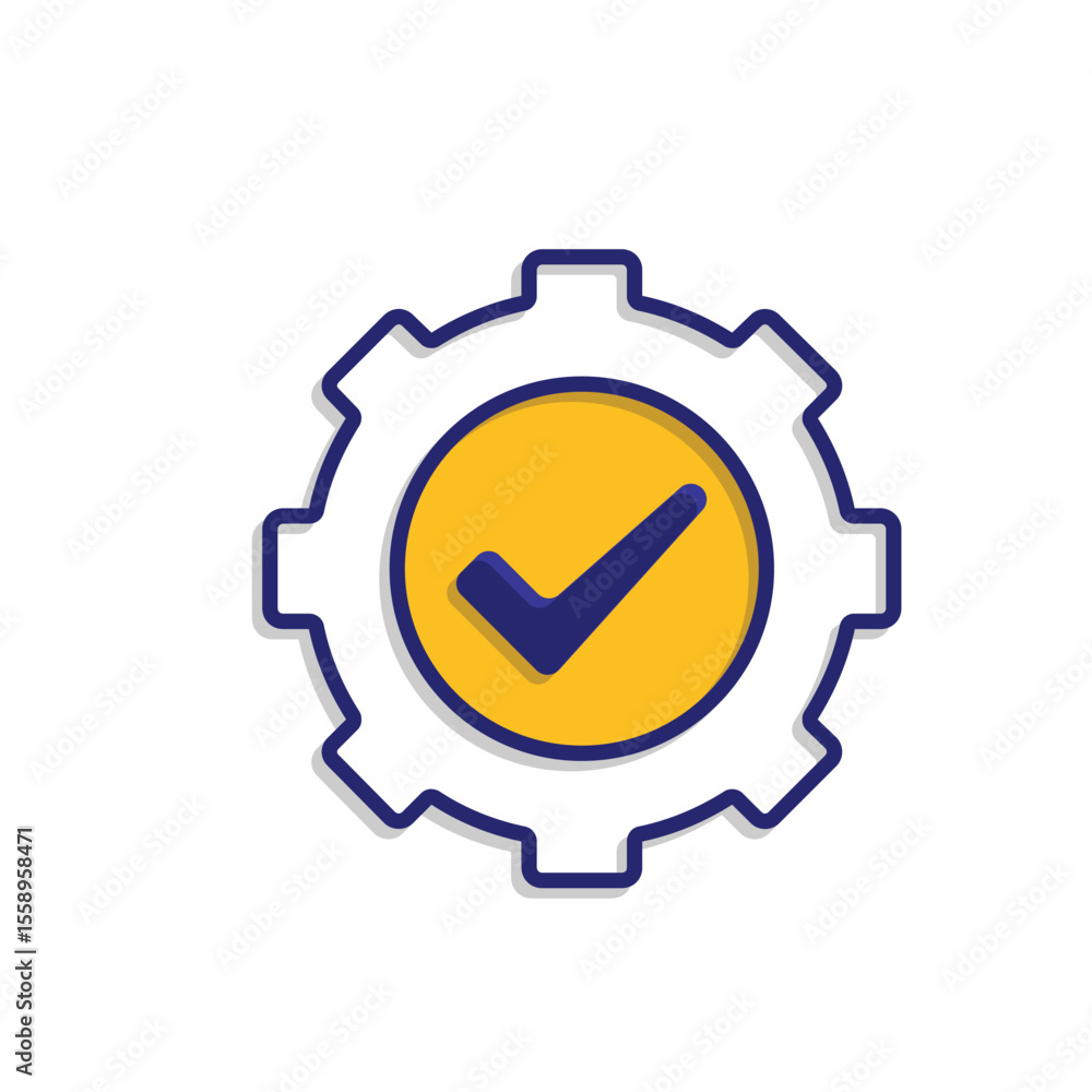 ai icon. AI Personal Assistant. Task automation. Gear moving with automatic checklist. UI, education. Mixed design style ai icon. AI Personal Assistant. Task automation. Gear moving with automatic checklist. UI, education. Mixed design style