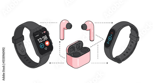 Modern wearable technology vector illustration design for gadgets and accessories