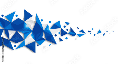 Geometric abstract blue polygon vector illustration: design for modern poster or background in flat style