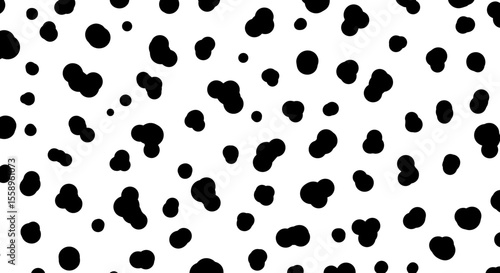 Dalmatian pattern vector illustration: black and white spot design for background, textile, wallpaper in minimalist style
