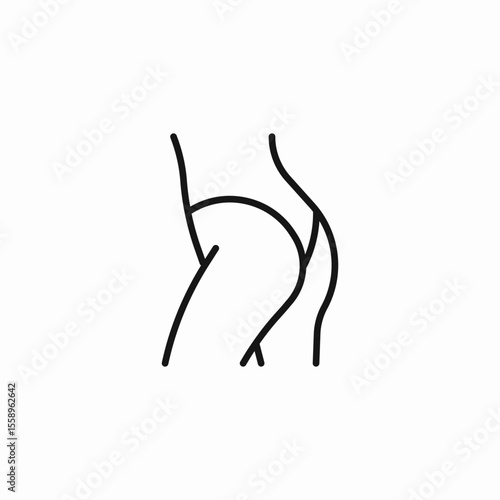 buttocks booty female icon sign vector