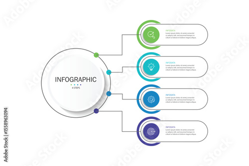 4 options to success design Infographic templates, Diagrams. Vector illustration.