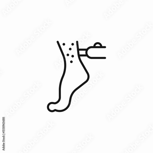 foot hair removal icon sign vector