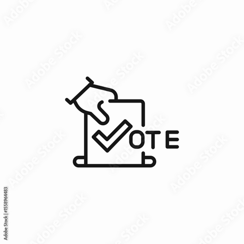 hand voting ballot icon sign vector