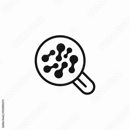 magnified gut microbiome icon sign vector
