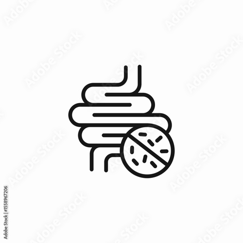 unhealthy gut bacteria icon sign vector