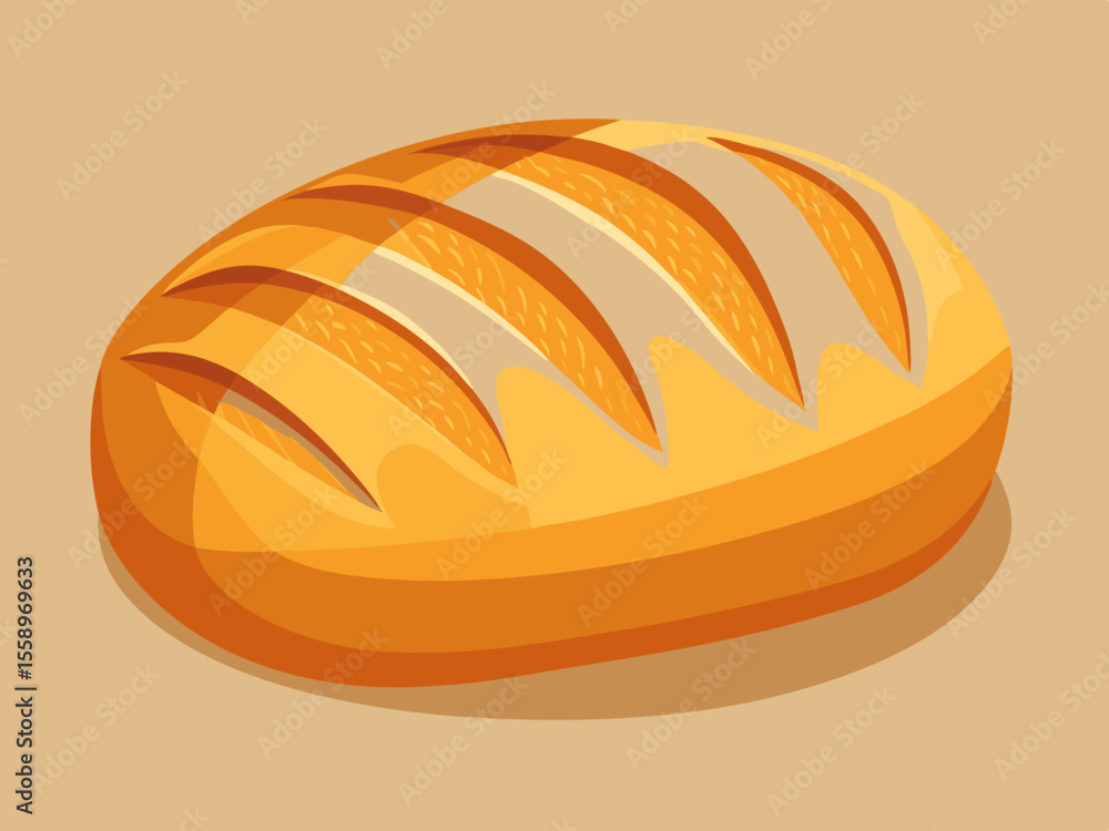 Obraz premium Fresh Baked Loaf of Bread with Distinct Cuts