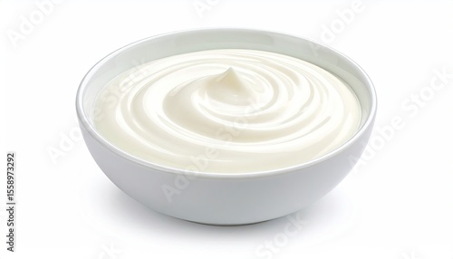 Bowl of cream isolated