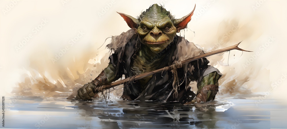 Fototapeta premium The mighty knight of Kraken goblin,ai generatif