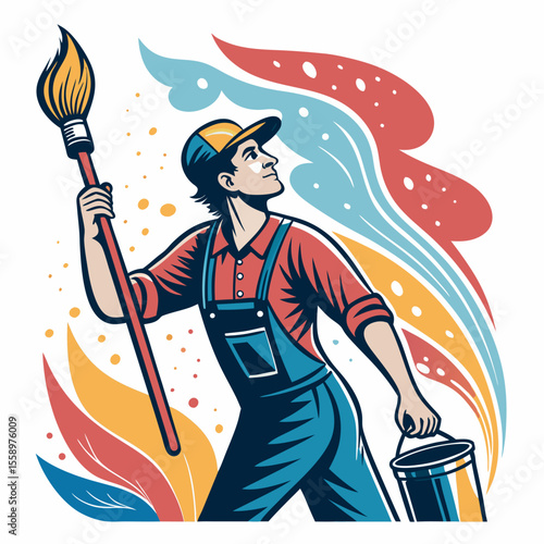 create vector bold stroke   a painter with a brush