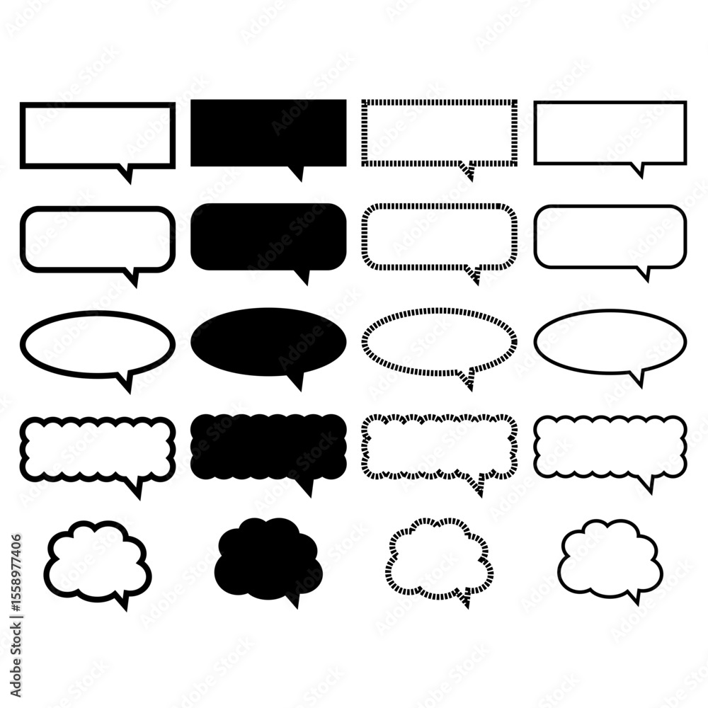 Obraz premium ふきだしアイコンセット