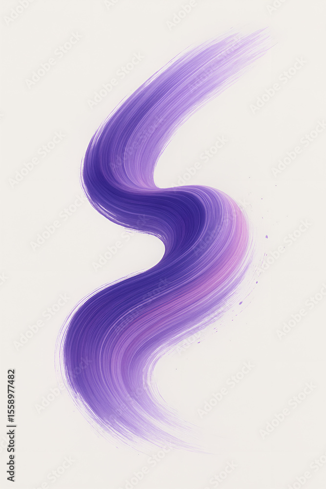 Naklejka premium Abstrakcyjna kompozycja z fioletowymi falami, dynamiczny i płynny ruch w sztuce cyfrowej