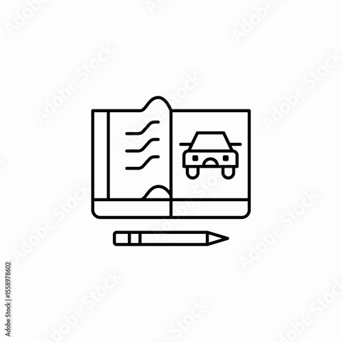 car manual pencil icon sign vector