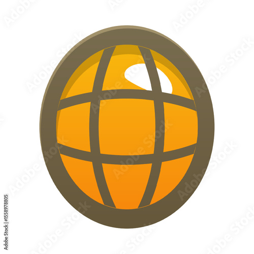 Wall lamp with round lampshade flat icon, chandelier oval shape, lantern with metal shade vector loft interior design