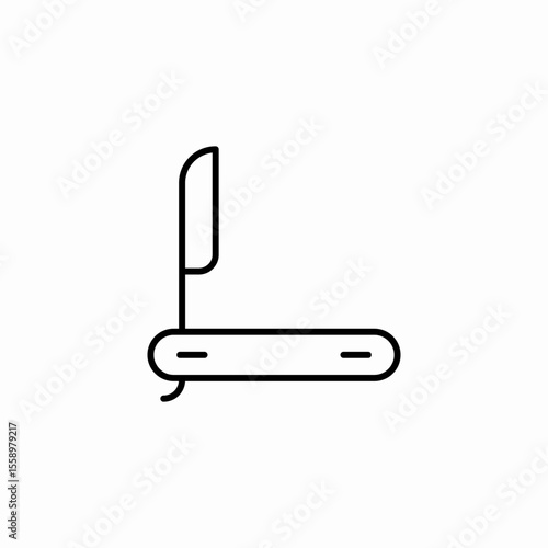 folding pocket knife icon sign vector