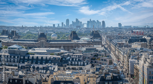 Photography Paris, France - 06 28 2025: View Grand Palais, Arc de Triomphe, Ferris wheel, Ol