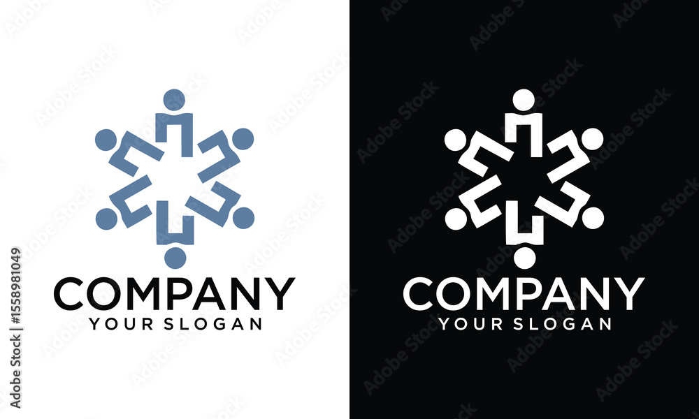 Obraz premium Creative unity logo abstract, logo People and community, Logo for Teams or Groups