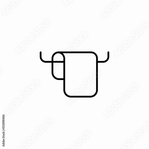 towel on rack hanging icon sign vector