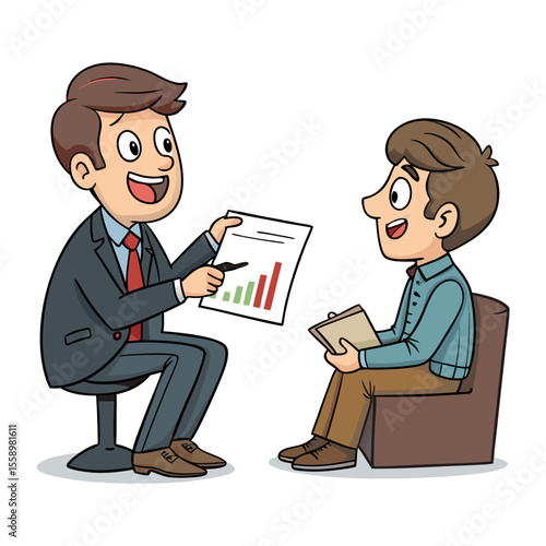 create vector bold stroke of cartoon financial adv (1)