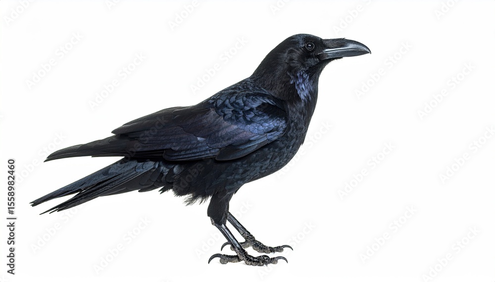 Obraz premium Raven on white background