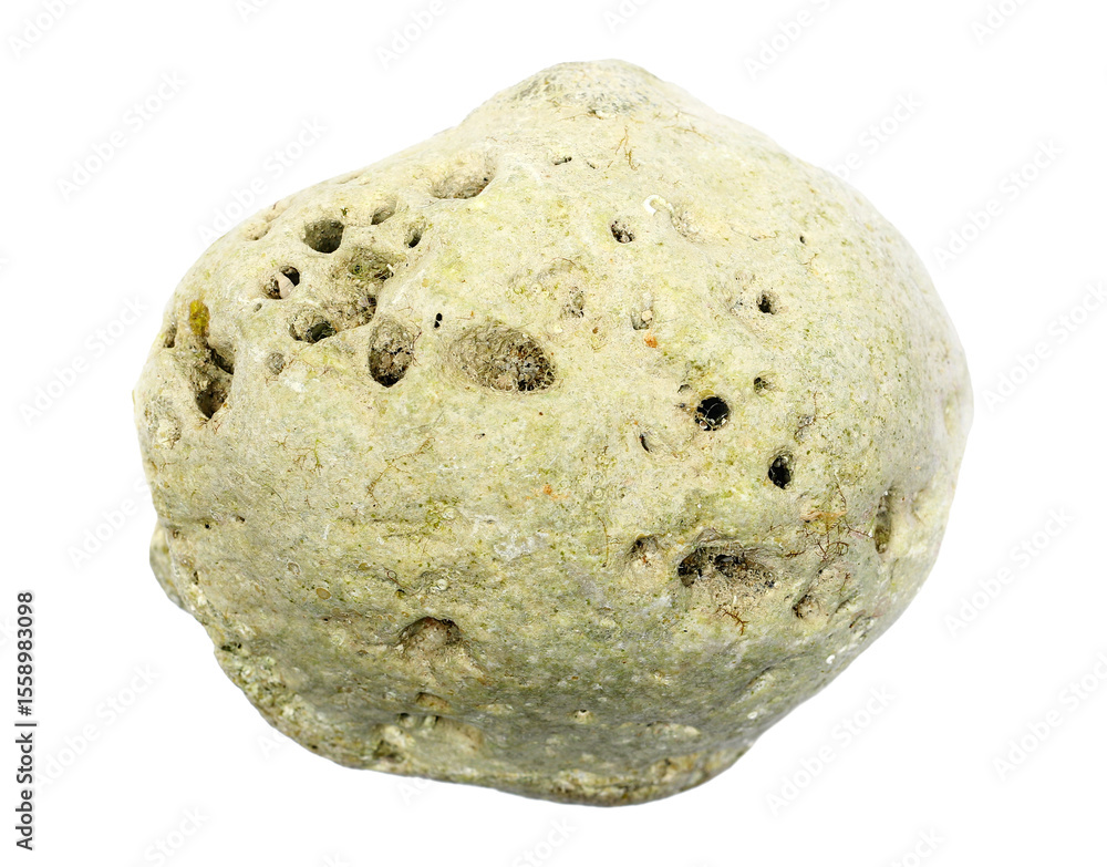 Naklejka premium Beach stone isolated on white background, side view 
