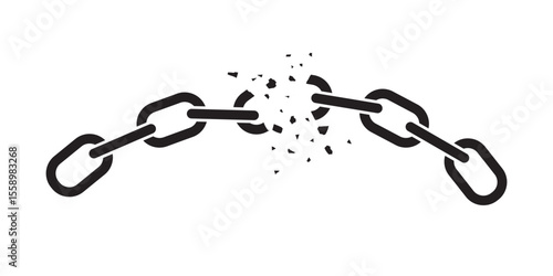Broken chain, breaking free illustration