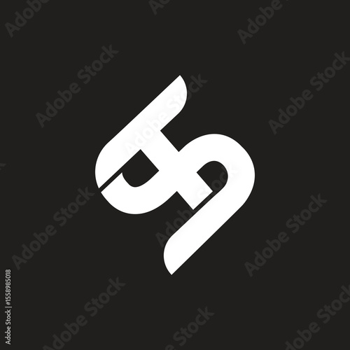 Letter ST initial art icon logo design.
