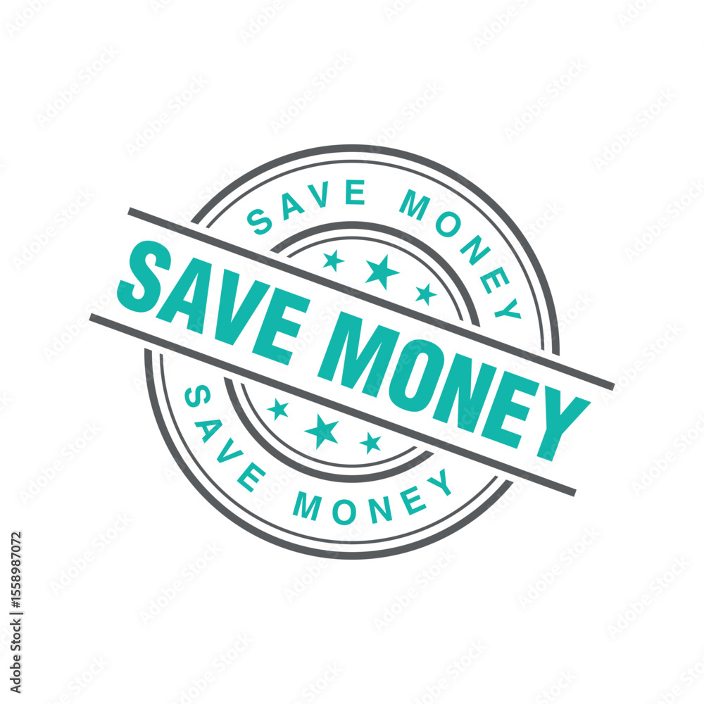 Obraz premium Save Money Letter Rubber Stamp Template