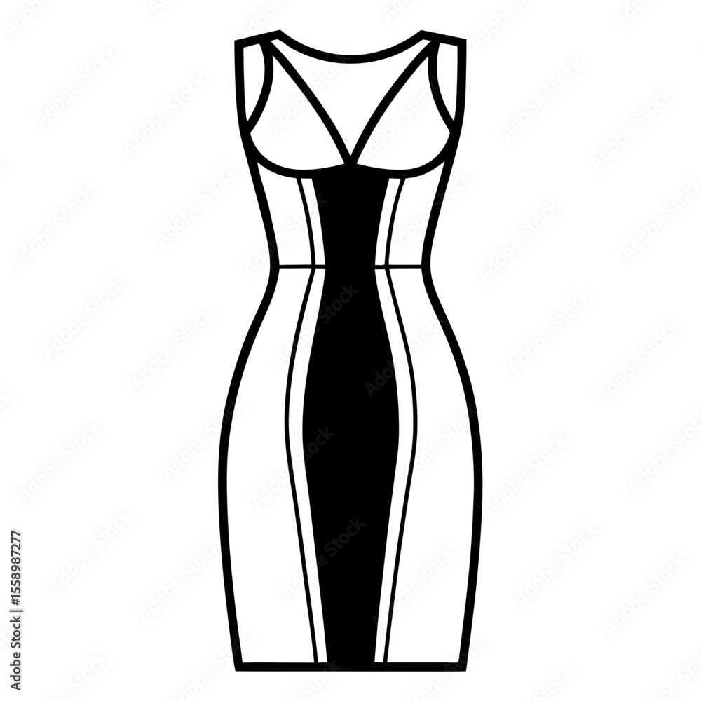 Bodycon Dress line art vector Bodycon Dress line art vector