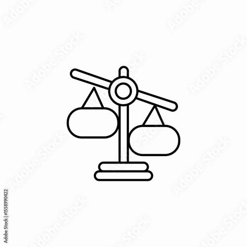 balanced scale justice icon sign vector