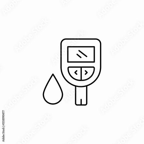 blood glucose meter icon sign vector