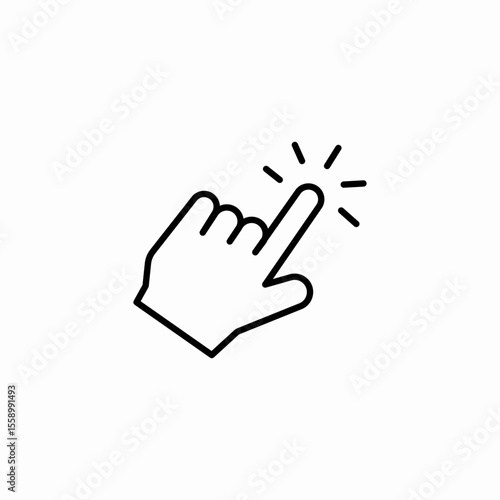 finger tap click icon sign vector