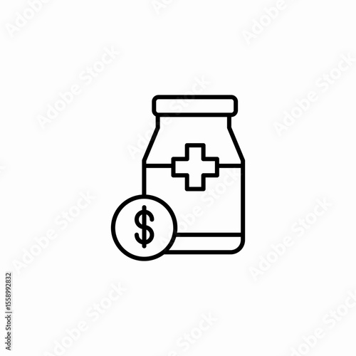 medicine cost healthcare icon sign vector
