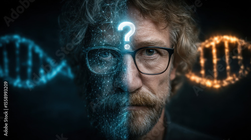 Split portrayal of human face raises questions on ethics and trust in AI-powered gene editing