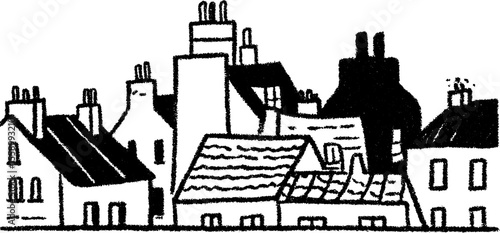 Urban landscape concept with building silhouettes for creative design