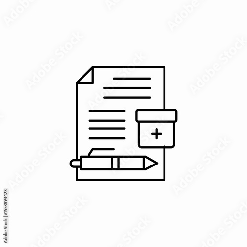 prescription pen medicine icon sign vector