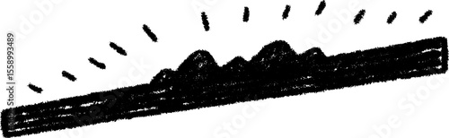 Creative border design with notched rulers and dividers in hand drawn style