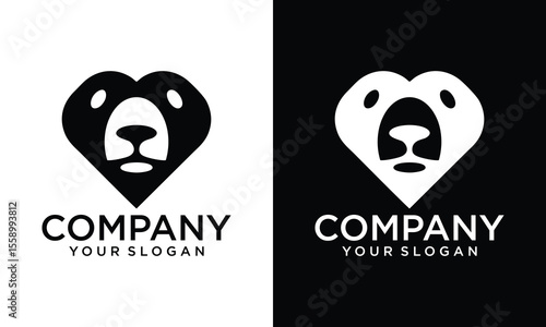 Creative Bear head logo icon design template. Business symbol or sign. Vector illustration.