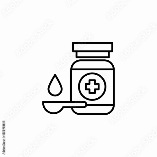 syrup spoon dosage icon sign vector